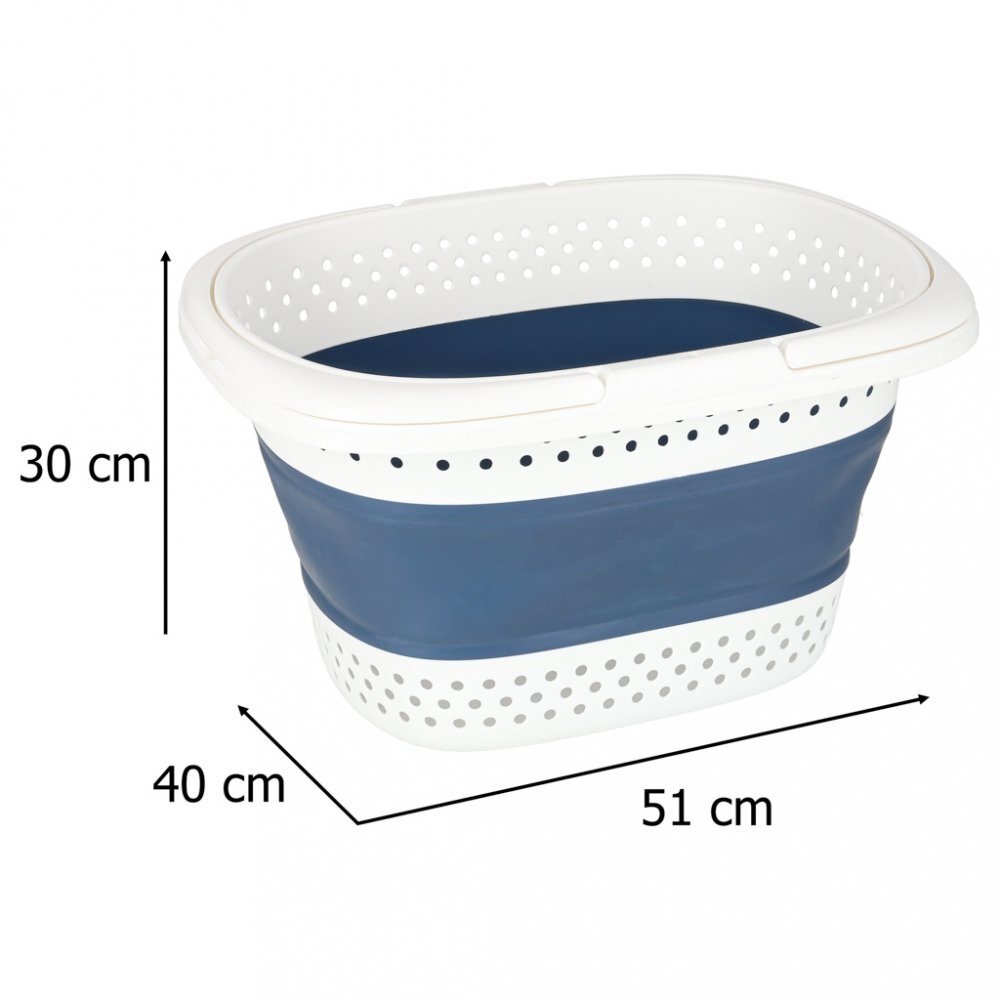 Ikonka Cos de rufe pliabil WhiteBlue spatios si compact din silicon 32L