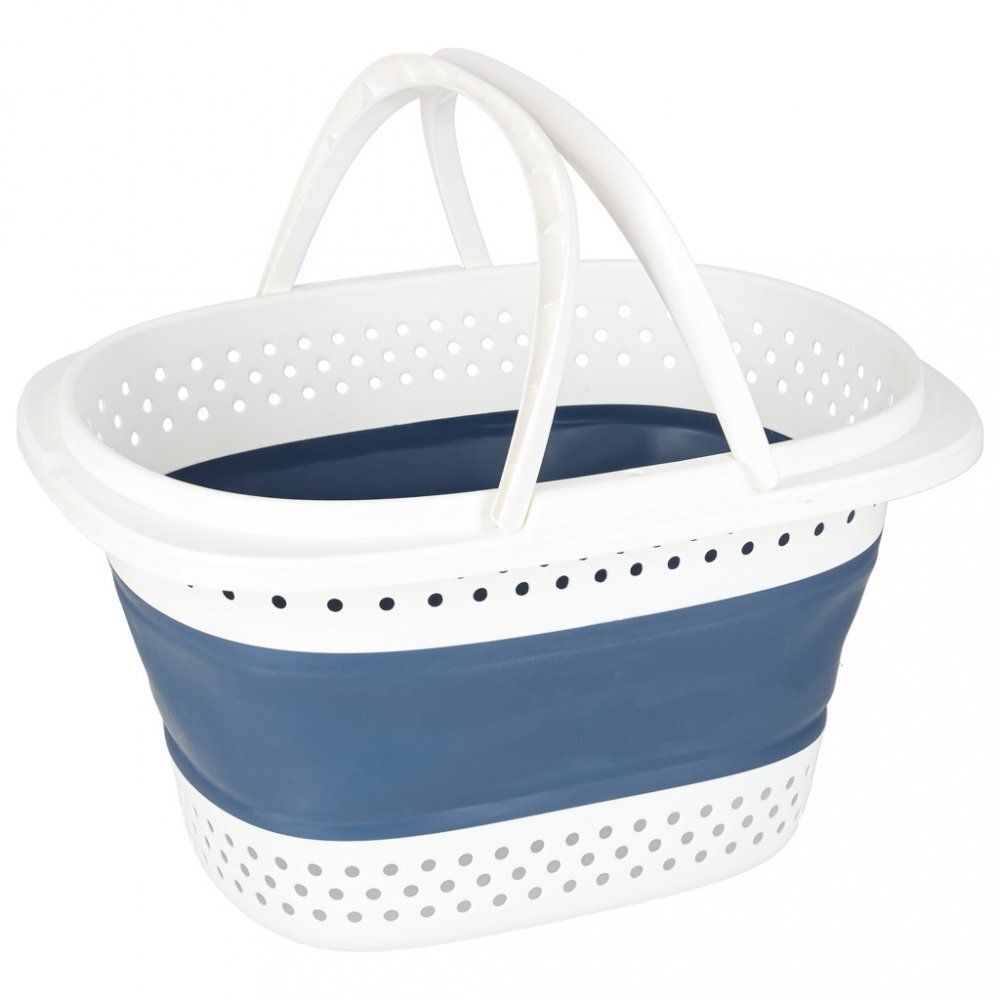 Ikonka Cos de rufe pliabil WhiteBlue spatios si compact din silicon 32L