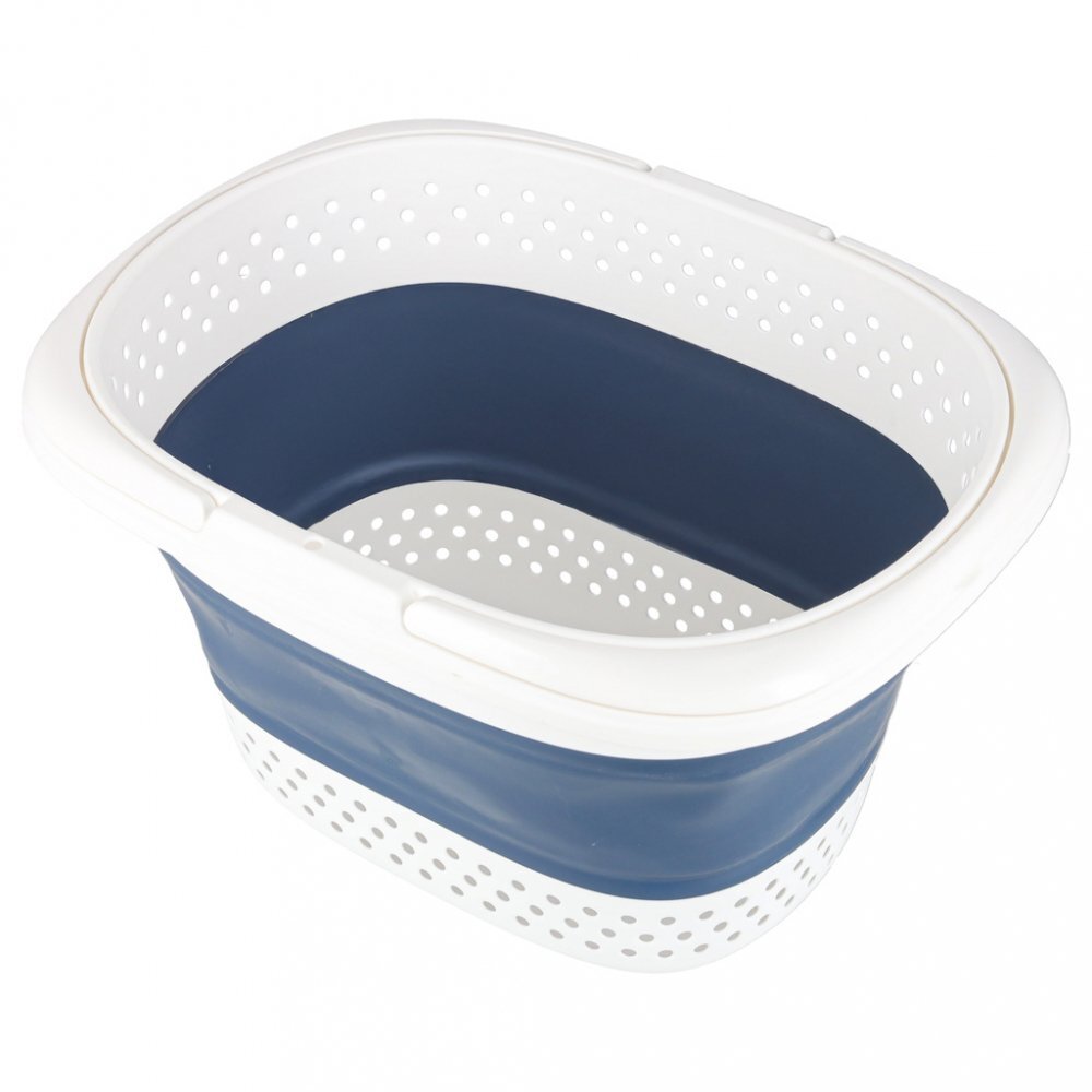 Ikonka Cos de rufe pliabil WhiteBlue spatios si compact din silicon 32L