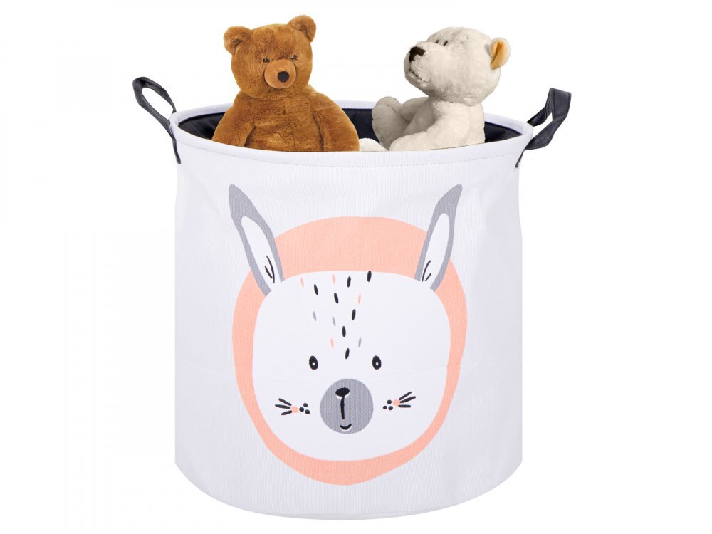 Ikonka Cos rotund pentru depozitare jucarii 35x35 cm White Rabbit
