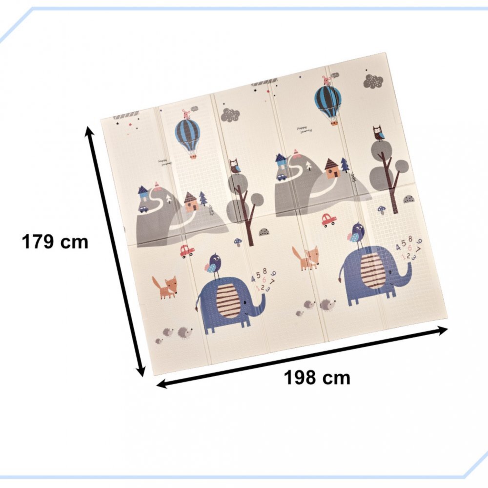 Ikonka Covor educational din spuma XPE pliabil cu doua fete 180x200 City Street