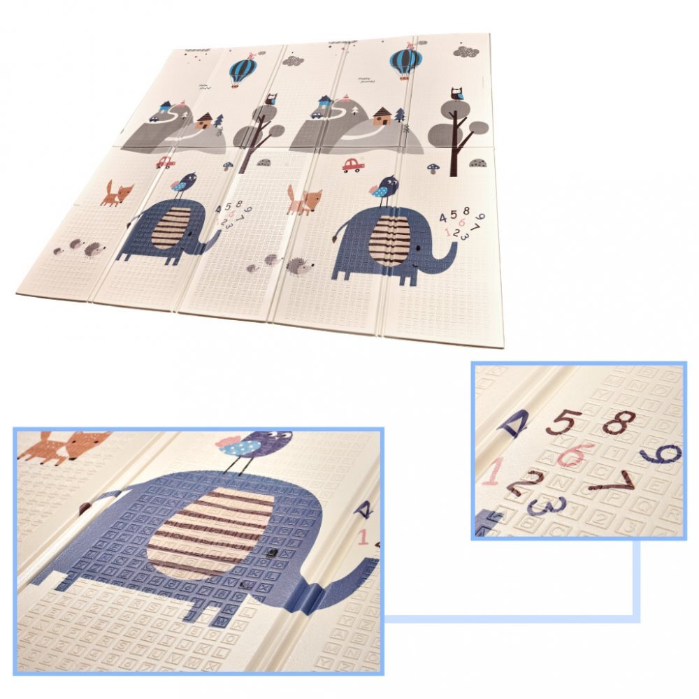 Ikonka Covor educational din spuma XPE pliabil cu doua fete 180x200 City Street