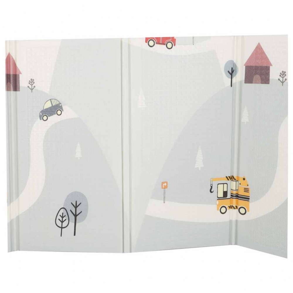 Ikonka Covoras de joaca pliabil cu doua fete Balloons Street 150 x 200 cm din spuma XPE structura antiderapanta husa de transport inclusa protectie impotriva loviturilor potrivit pentru interior si exterior