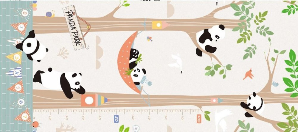 Ikonka Covoras de joaca pliabil cu doua fete pentru copii Panda Street realizat din spuma xpe dimensiune 180 x 200 cm protectie impotriva loviturilor potrivit pentru interior si exterior