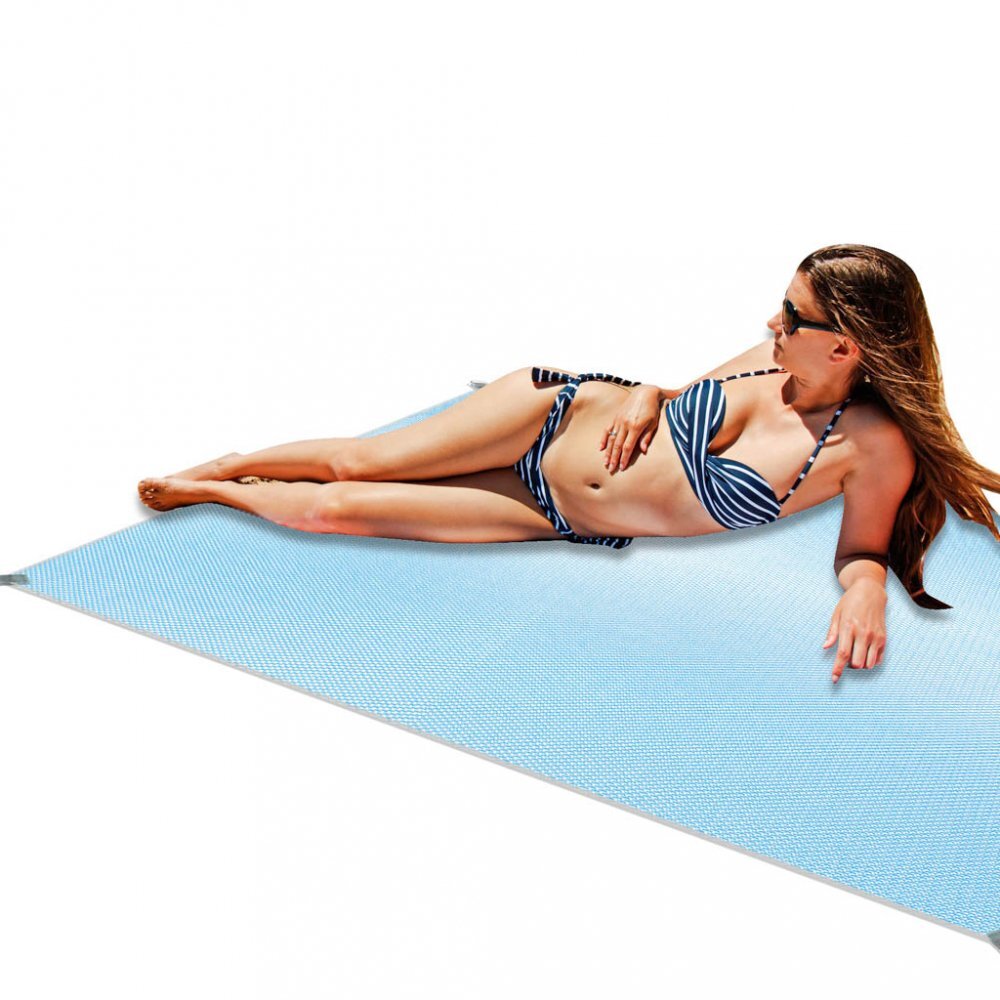 Ikonka Covoras pentru plaja XXL 200x200 cm Blue