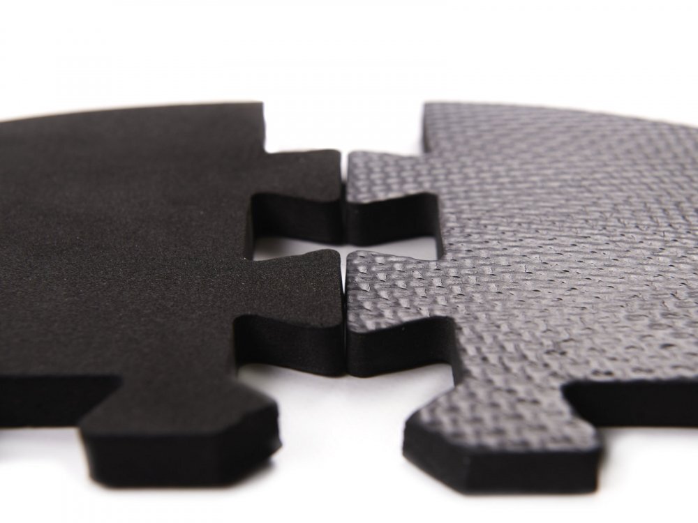 Ikonka Covoras puzzle din spuma cu 36 piese Negru-Gri-Ecru