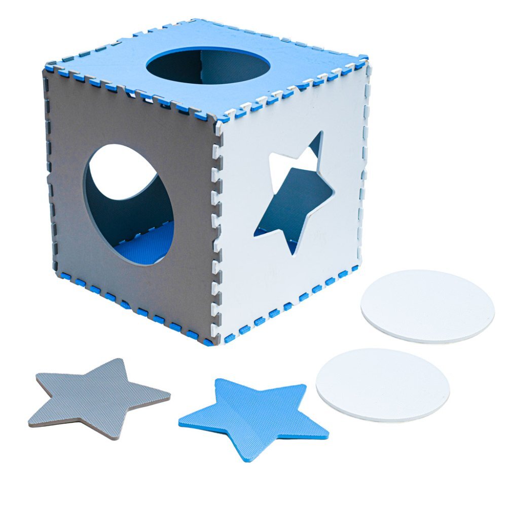 Ikonka Covoras puzzle din spuma cu 8 elemente Blue Gri