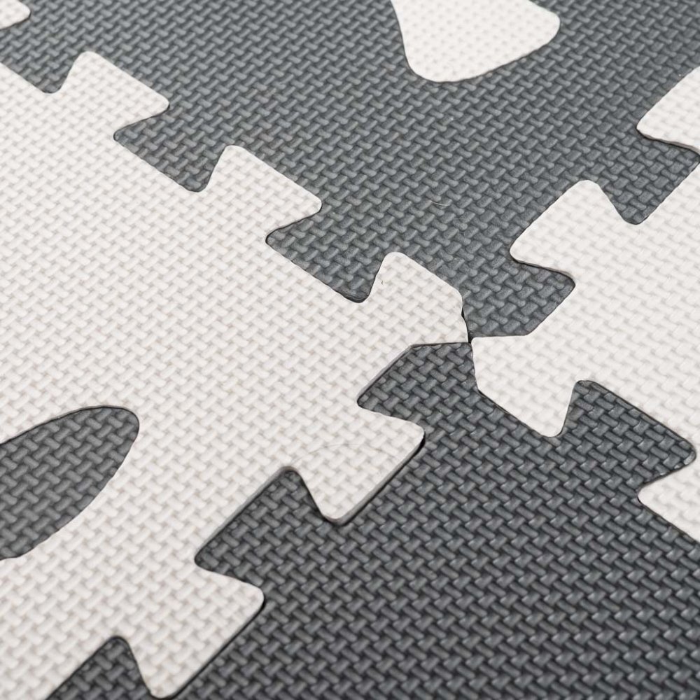 Ikonka Covoras puzzle din spuma cu 9 elemente 85x85cm Ecru Gri