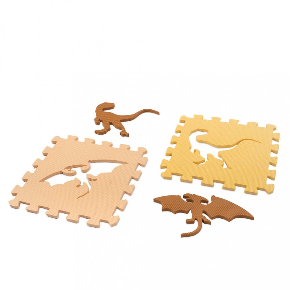 Ikonka Covoras puzzle din spuma pentru copii Dinozaurs compus din 36 piese dimensiune 143 x 143 cm