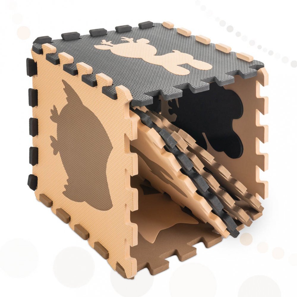 Ikonka Covoras tip puzzle pentru copii cu 9 elemente din spuma eva dimensiune 85 x 85 cm bejmaro