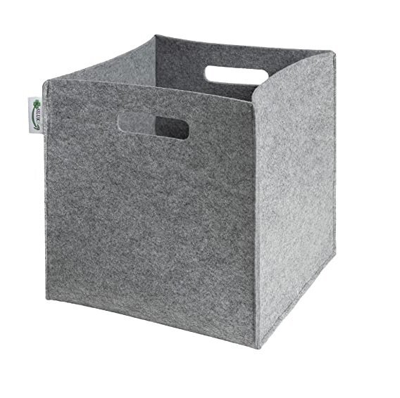 Ikonka Cutie depozitare jucarii Grey din pasla dimensiuni 31x31cm