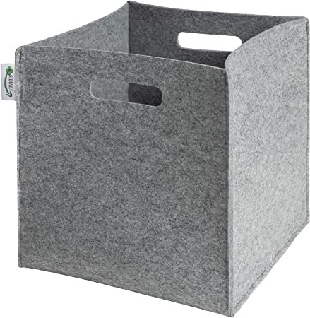 Ikonka Cutie depozitare jucarii Grey din pasla dimensiuni 31x31cm