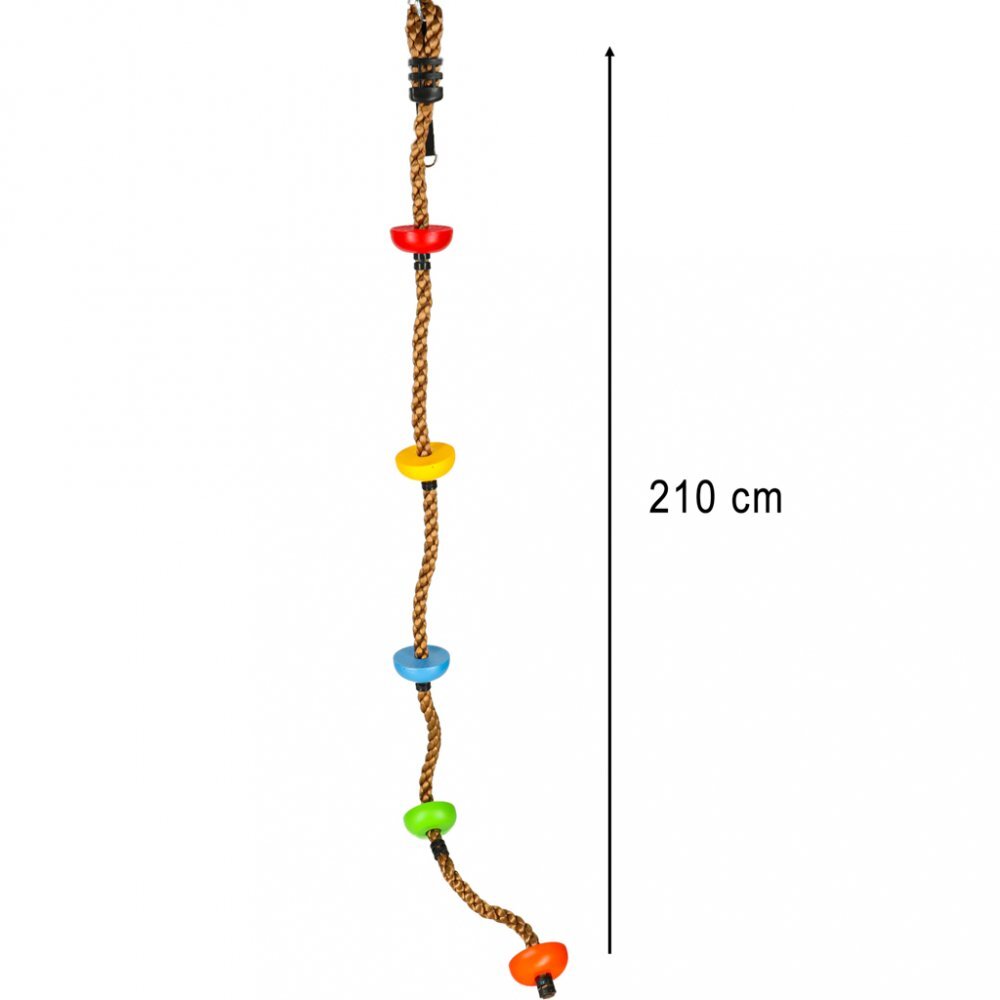 Ikonka Franghie de catarat pentru copii cu 5 discuri antiderapante carabiniera metalica pentru asamblare rapida lungime totala 210 cm
