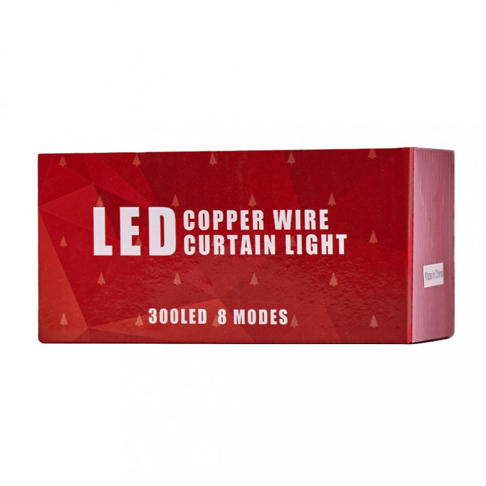 Ikonka Instalatie tip perdea cu fir din cupru cu telecomanda si 300 LED-uri Multicolore 3x3m