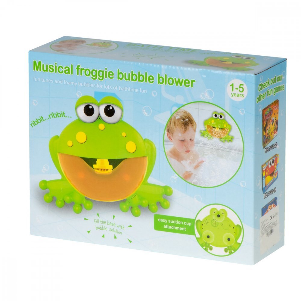 Ikonka Jucarie baie muzicala generatoare de spuma Green Frog