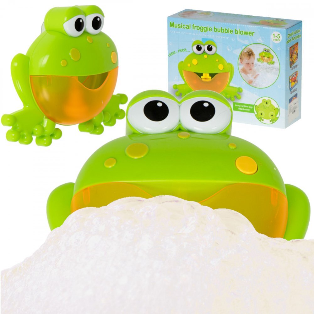Ikonka Jucarie baie muzicala generatoare de spuma Green Frog