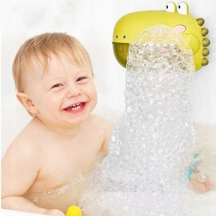 Ikonka Jucarie de baie cu baloane de sapun crocodil