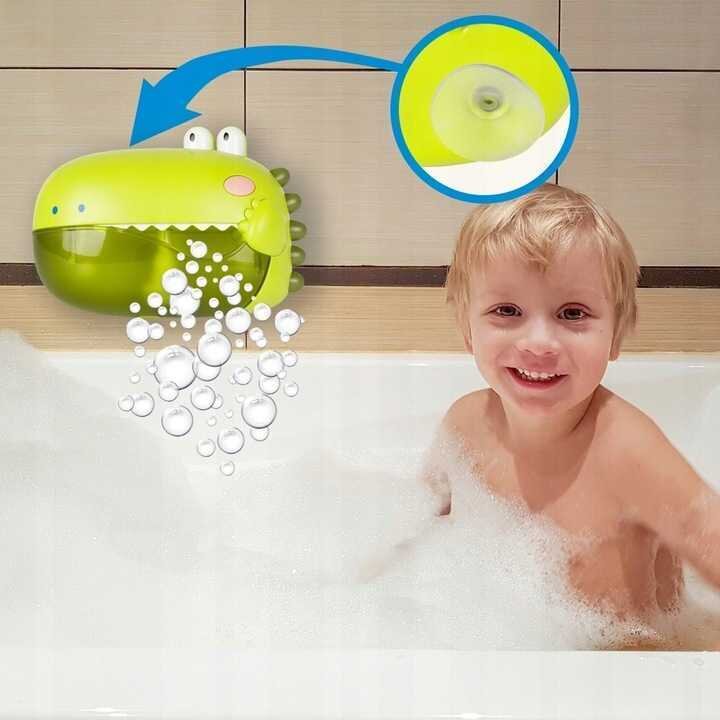 Ikonka Jucarie de baie cu baloane de sapun crocodil