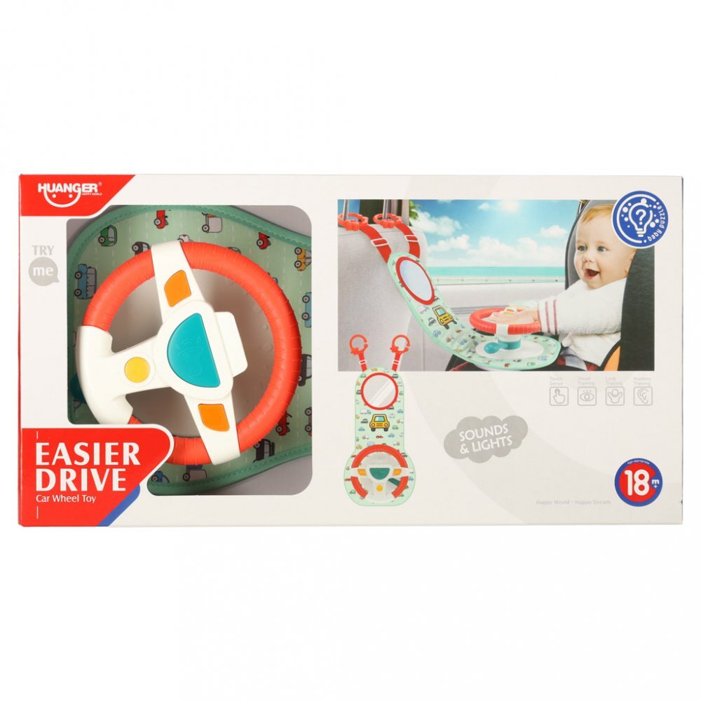Ikonka Jucarie interactiva pentru bebelusi Volan cu lumini sunete si activitati multiple dimensiune 40 x 20 cm Easier Drive