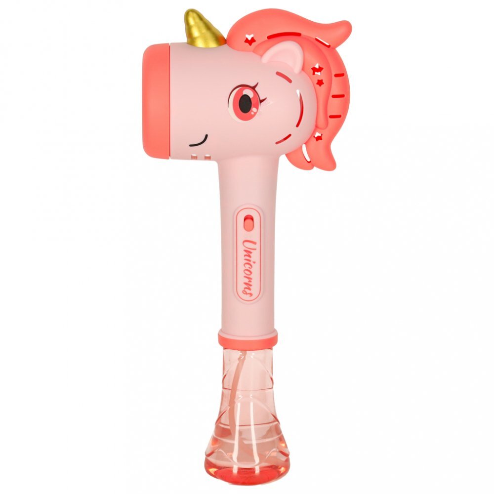 Ikonka Jucarie pentru baloane de sapun cu lumini si sunete dimensiune 32 x 14.5 cm Bubble Pink Unicorn