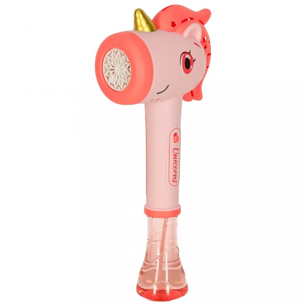 Ikonka Jucarie pentru baloane de sapun cu lumini si sunete dimensiune 32 x 14.5 cm Bubble Pink Unicorn