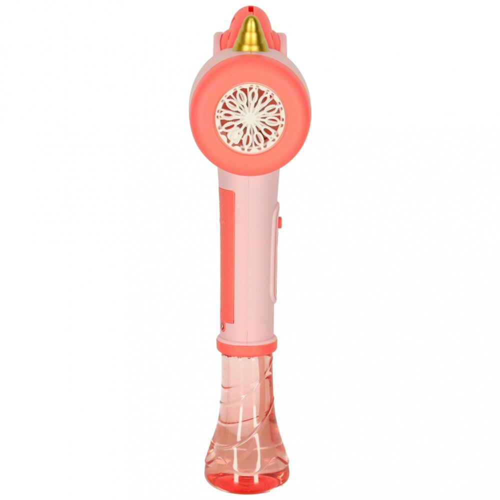 Ikonka Jucarie pentru baloane de sapun cu lumini si sunete dimensiune 32 x 14.5 cm Bubble Pink Unicorn