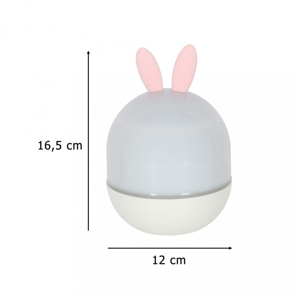 Ikonka Lampa de veghe pentru copii Rabbit dimensiune 12 x 16.5 cm rotativa cu telecomanda 6 melodii tematice lumina led si 6 seturi de folii interschimbabile