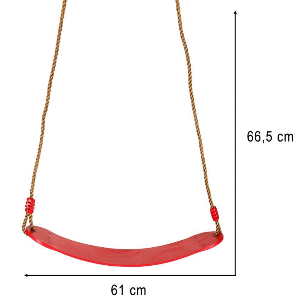 Ikonka Leagan clasic de gradina pentru copii red cu franghii impletite reglabile inele metalice