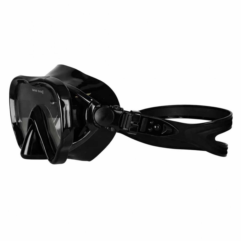 Ikonka Masca de snorkeling cu vedere 180 sticla securizata si Tub respirator cu sistem dry top anti-aburire Black