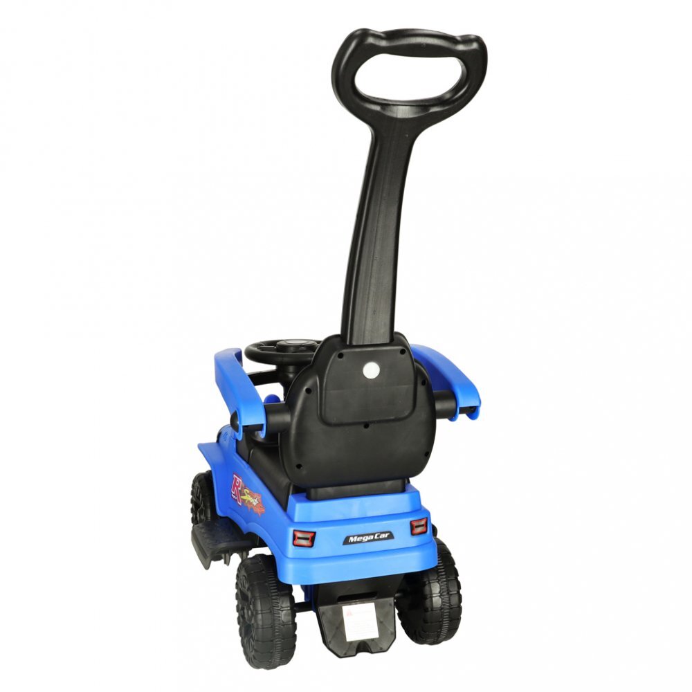 Ikonka Masinuta de impins pentru copii cu maner si bara de siguranta detasabile cu sunete si lumini dimensiune 46.5 x 40 x 60 x 92 cm Sport Blue