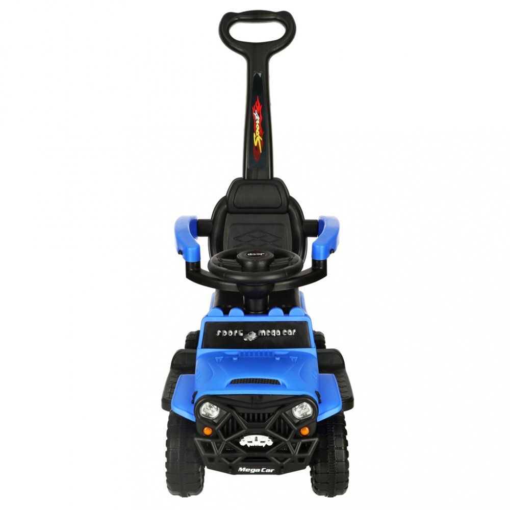 Ikonka Masinuta de impins pentru copii cu maner si bara de siguranta detasabile cu sunete si lumini dimensiune 46.5 x 40 x 60 x 92 cm Sport Blue