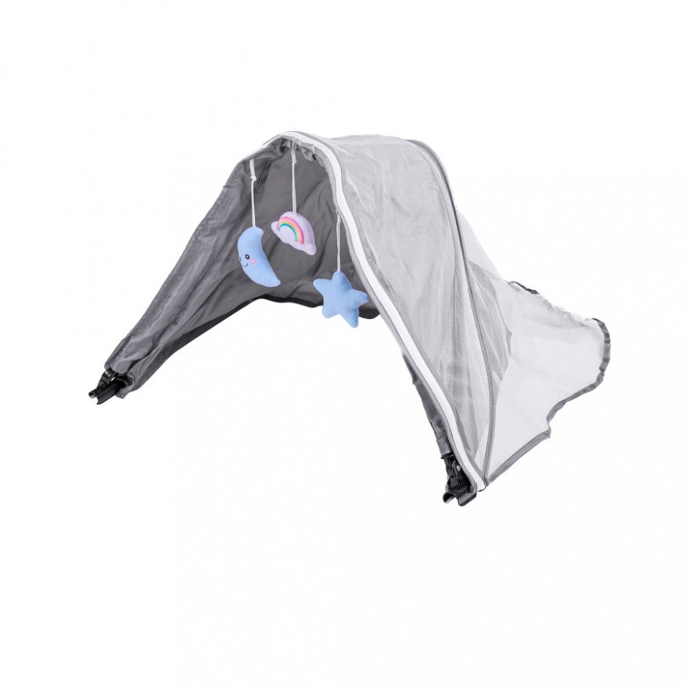 Ikonka Patut de calatorie multifunctional pentru copii pliabil pe doua nivele cadru stabil din aluminiu accesorii incluse cu saltea 60 x 120 x 1cm si geanta de depozitare inclusa