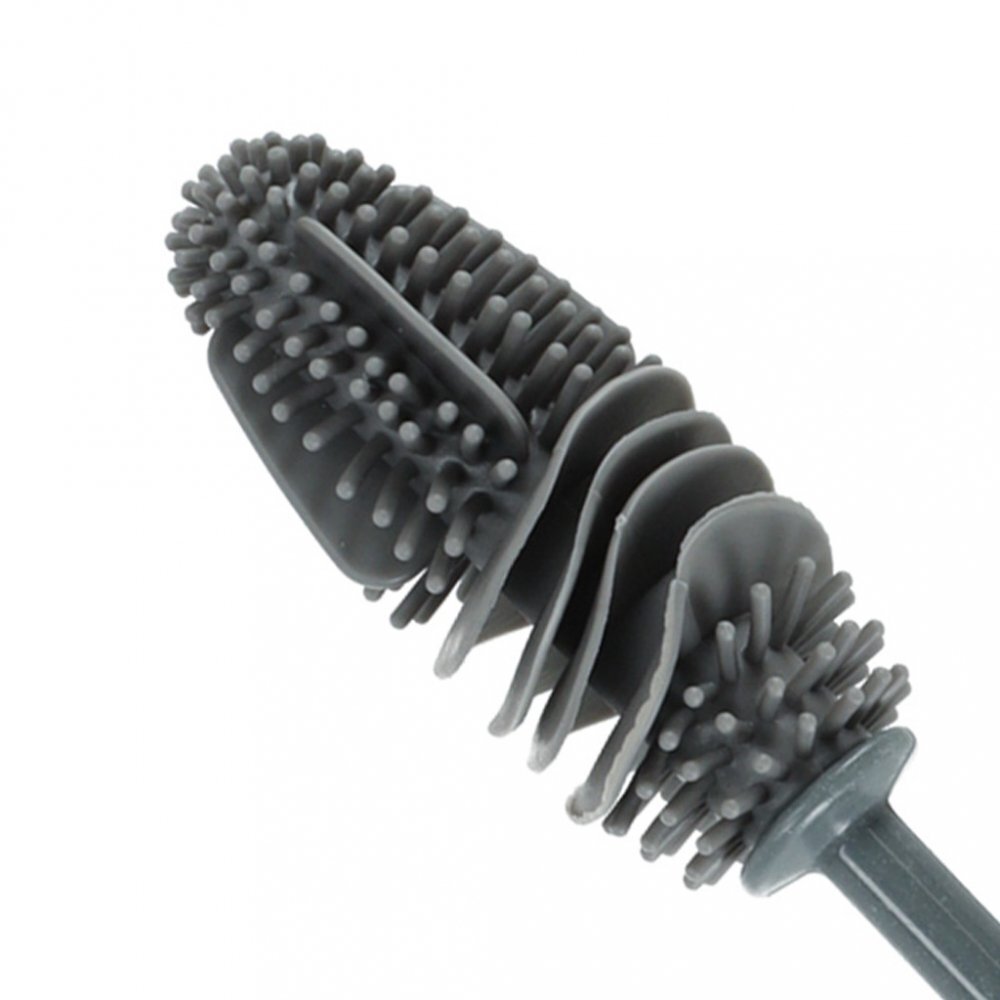 Ikonka Perie din silicon pentru curatare biberoane Grey 28 cm