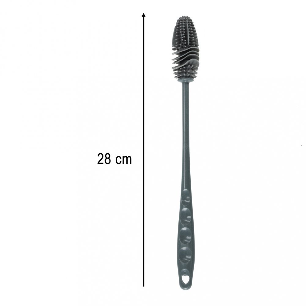Ikonka Perie din silicon pentru curatare biberoane Grey 28 cm