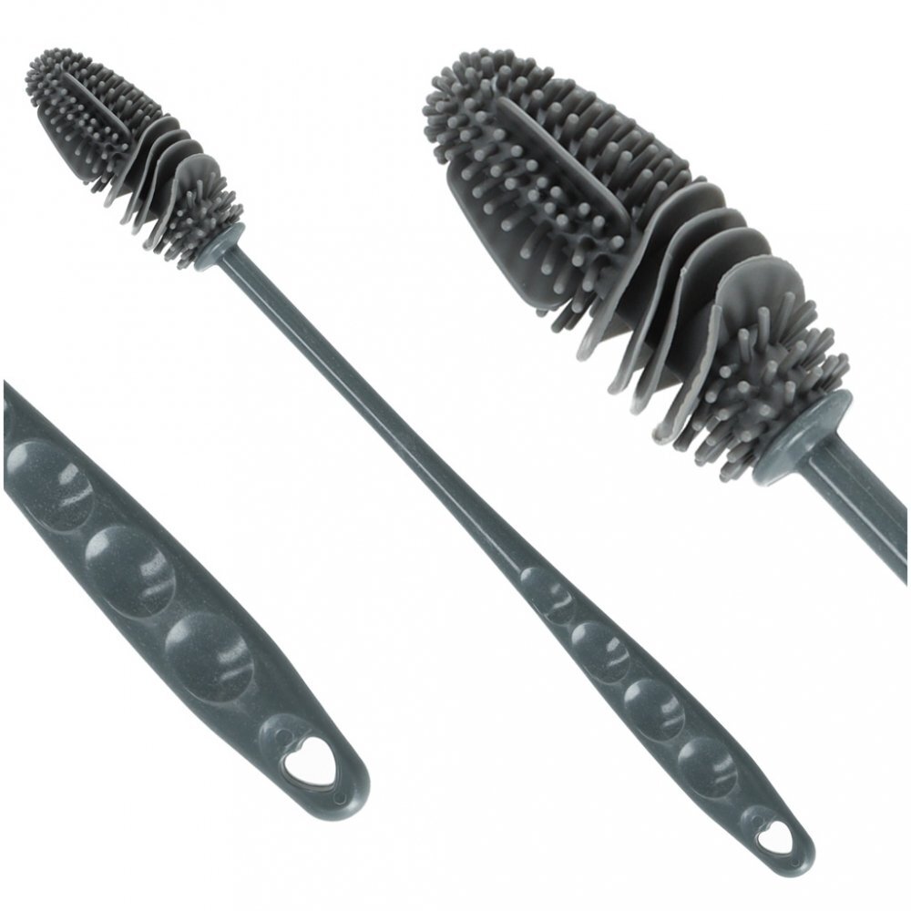 Ikonka Perie din silicon pentru curatare biberoane Grey 28 cm