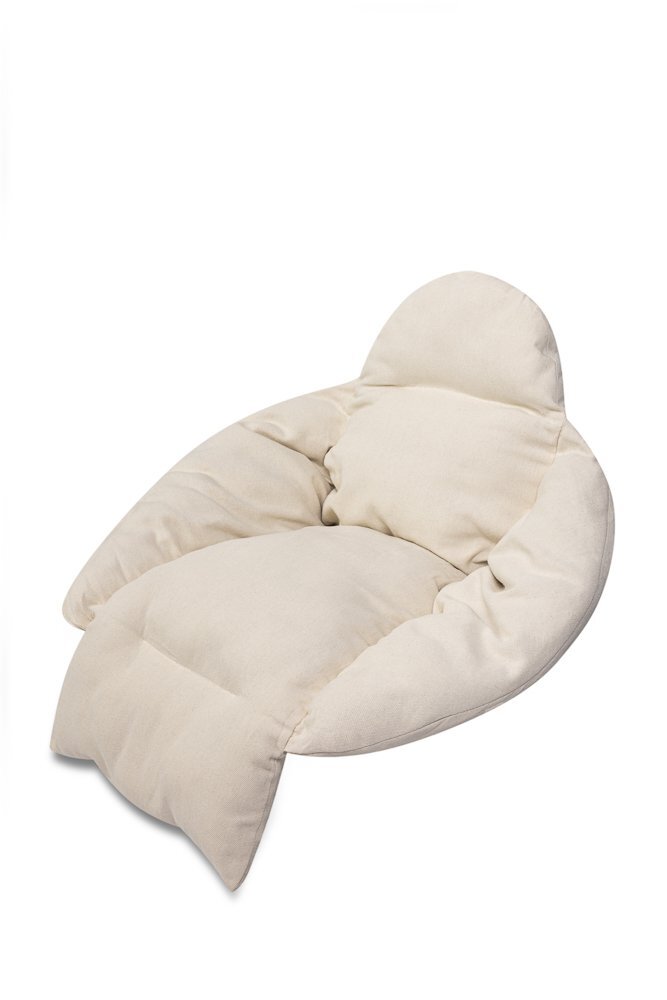 Ikonka Perna pentru leagan design elegant cu extensii pentru coapse si cap dimensiune XXL 64 x 56 x 66 cm Ecru