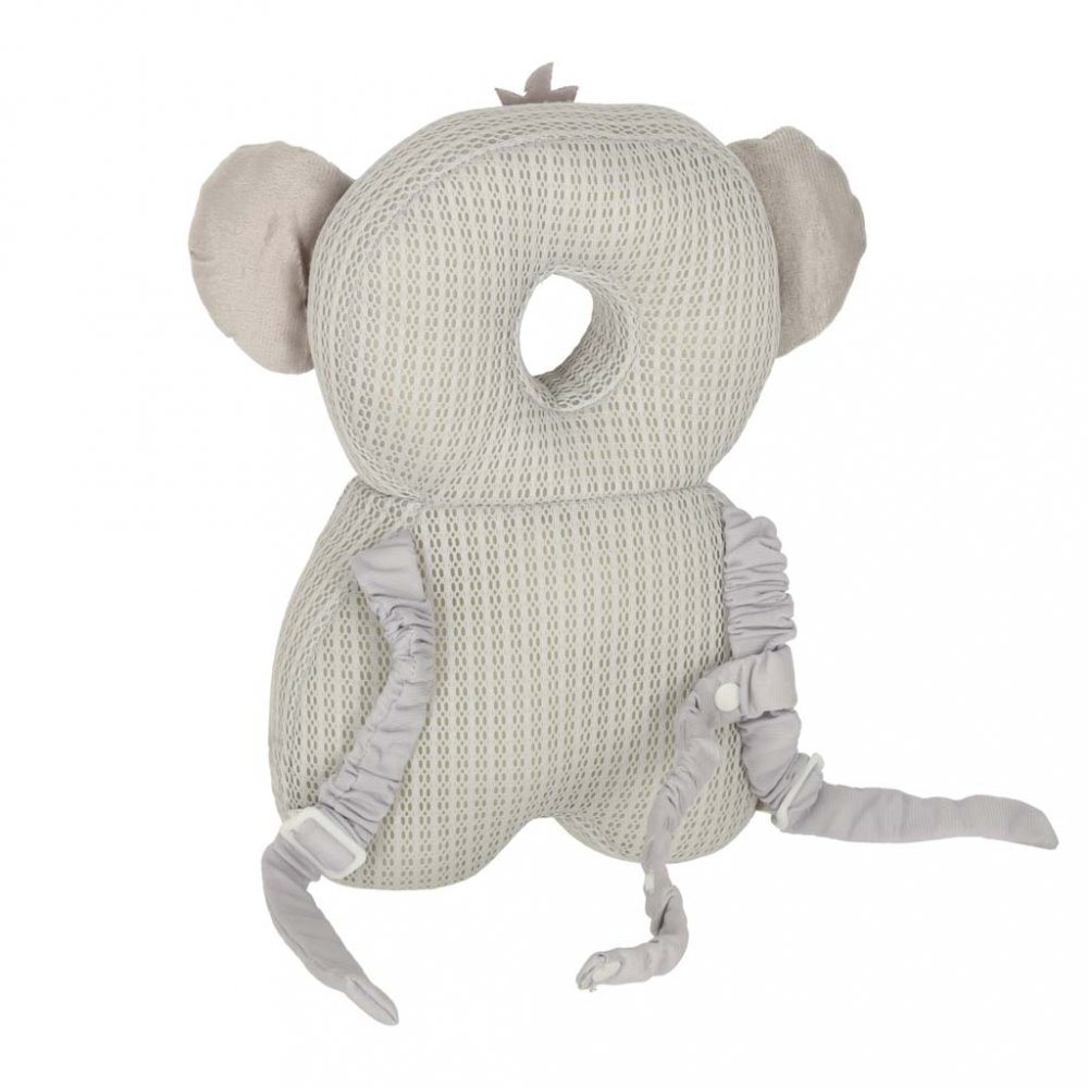 Ikonka Pernuta de protectie spate si cap pentru copii in forma de rucsacel cu bretele reglabile dimensiune 31 x 21 x 8 cm model Grey Koala