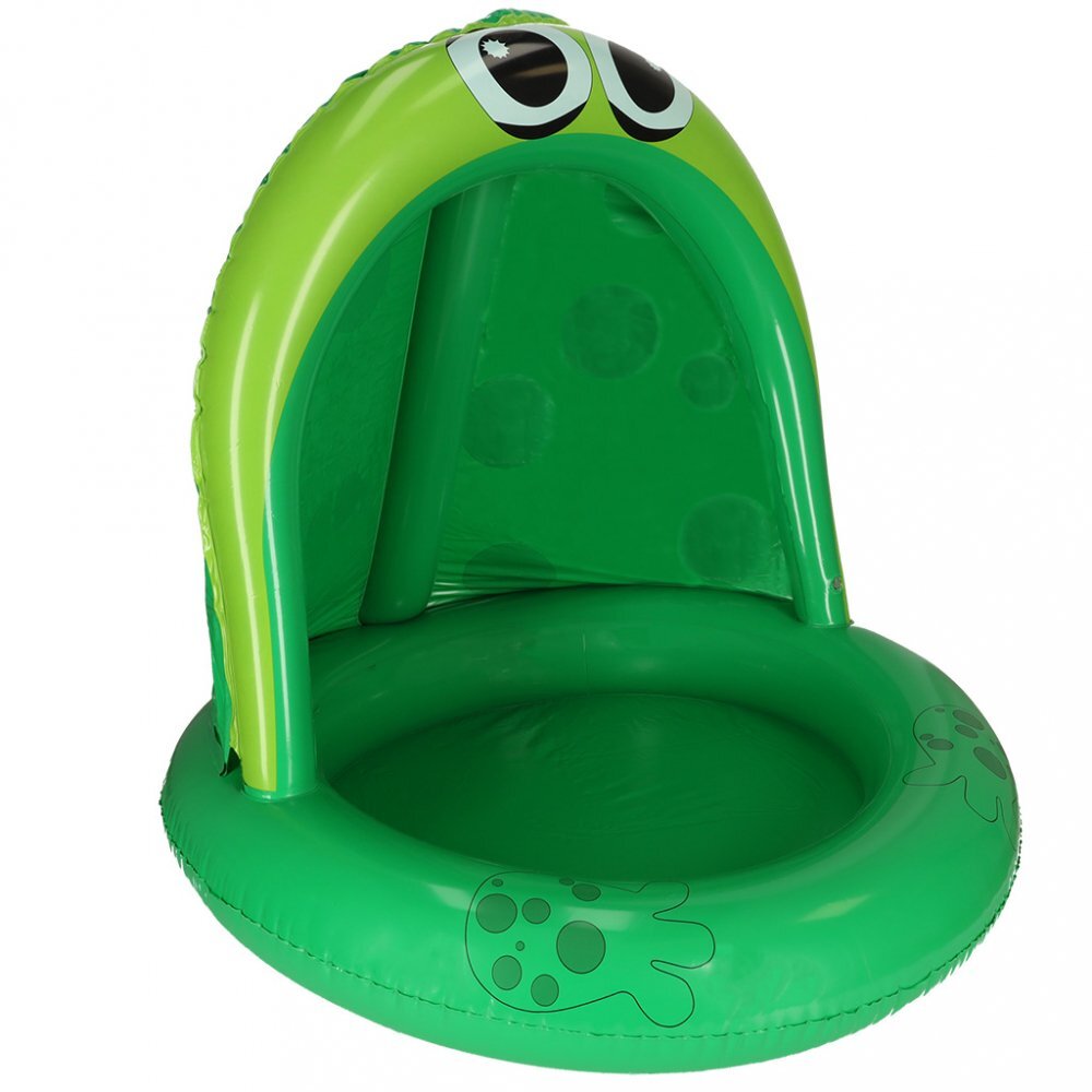 Ikonka Piscina gonflabila cu umbrar 101 cm Broscuta Verde