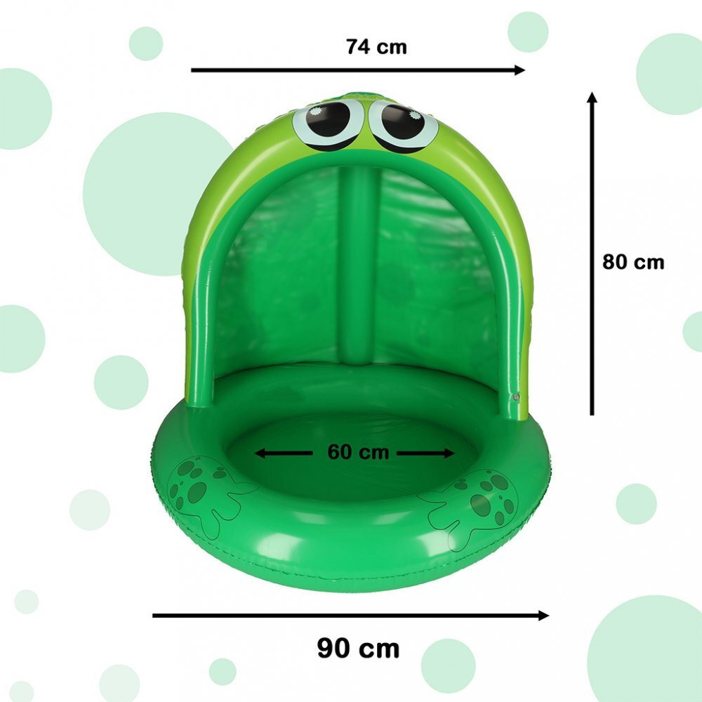 Ikonka Piscina gonflabila cu umbrar 101 cm Broscuta Verde