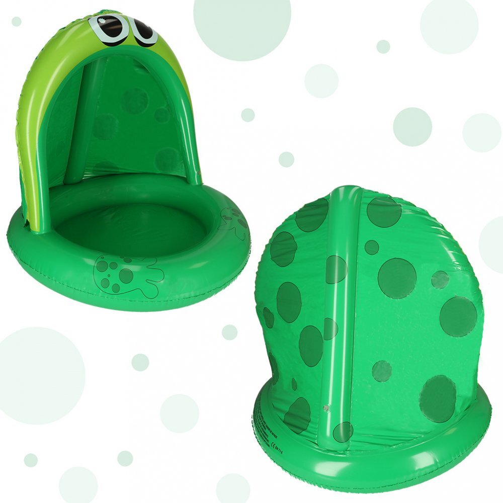 Ikonka Piscina gonflabila cu umbrar 101 cm Broscuta Verde