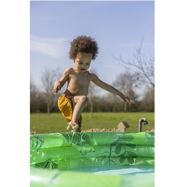 Ikonka Piscina gonflabila pentru copii cu 3 inele 150 cm Leaves