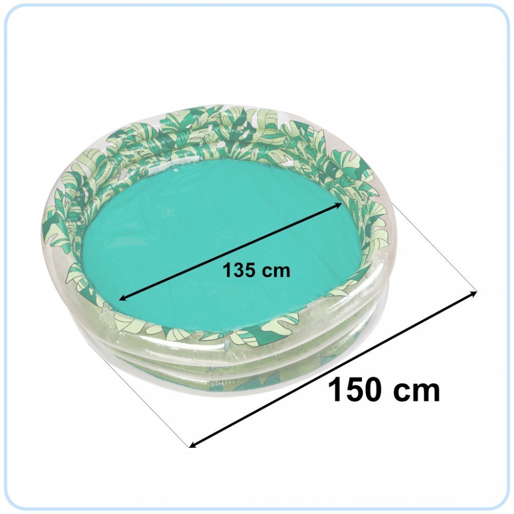 Ikonka Piscina gonflabila pentru copii cu 3 inele 150 cm Leaves