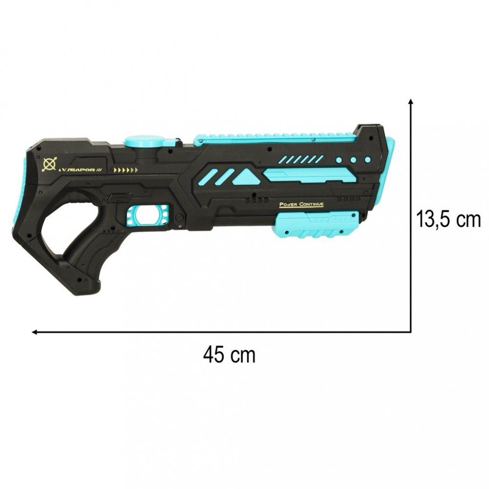 Ikonka Pistol cu apa pentru copii cu efecte sonore incarcare USB Raza de tragere 10 metri rezervor 200 ml 45 x 13.5 cm Blue Black