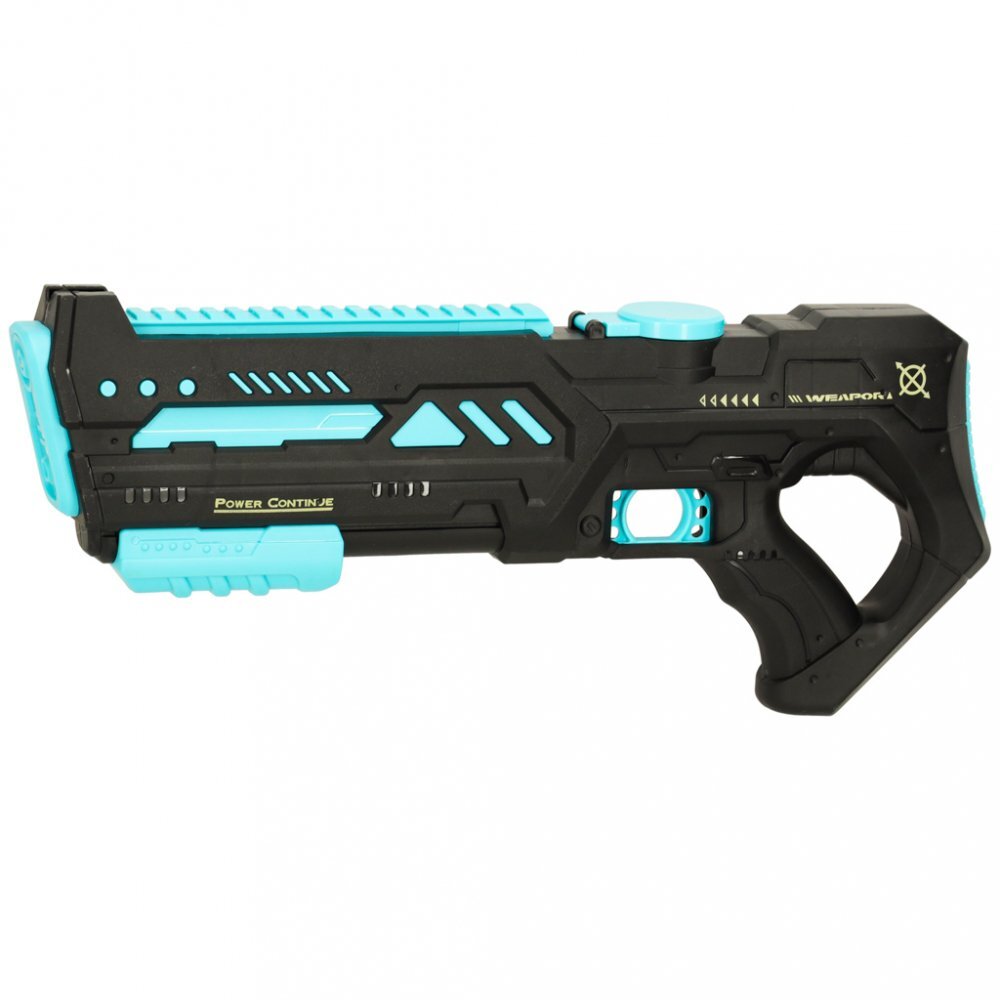 Ikonka Pistol cu apa pentru copii cu efecte sonore incarcare USB Raza de tragere 10 metri rezervor 200 ml 45 x 13.5 cm Blue Black