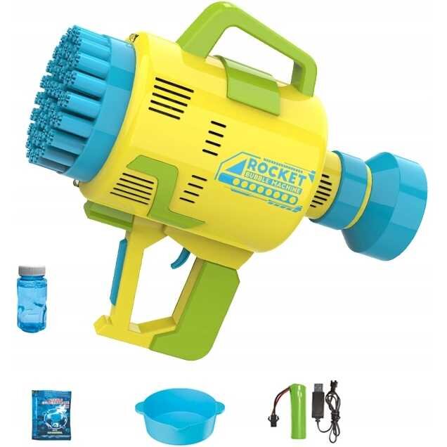 Ikonka Pistol pentru baloane de sapun Bubble Maker galben