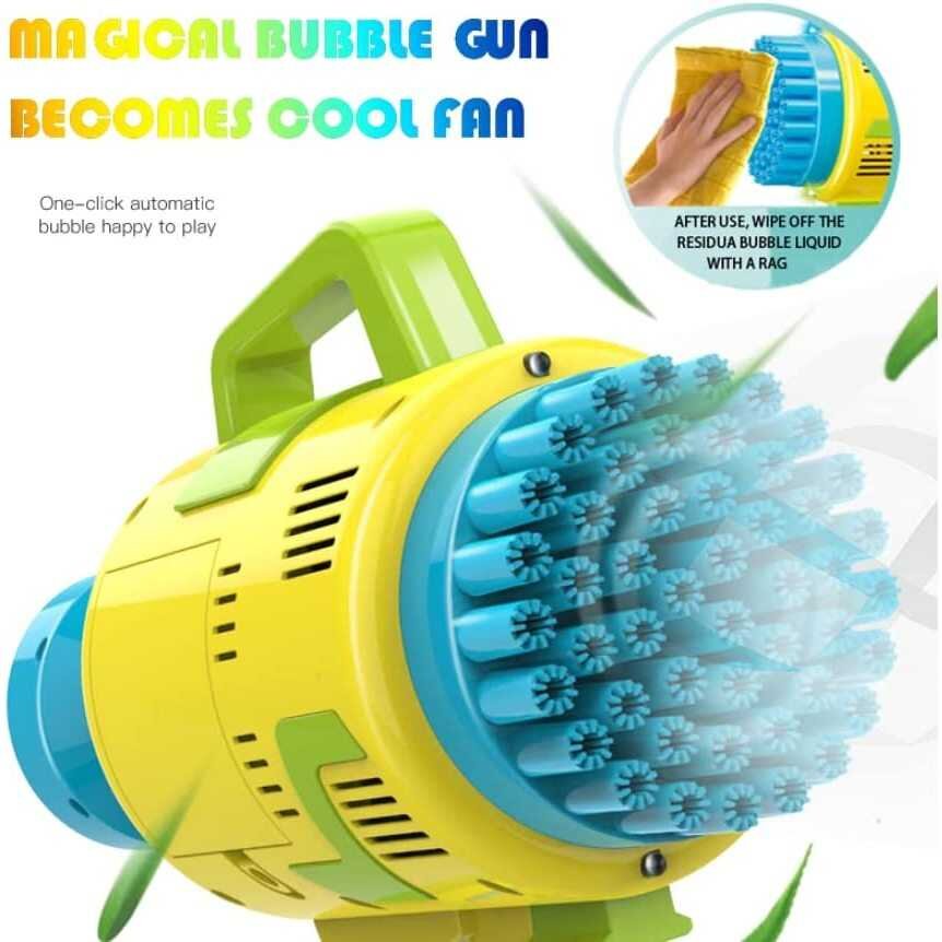 Ikonka Pistol pentru baloane de sapun Bubble Maker galben