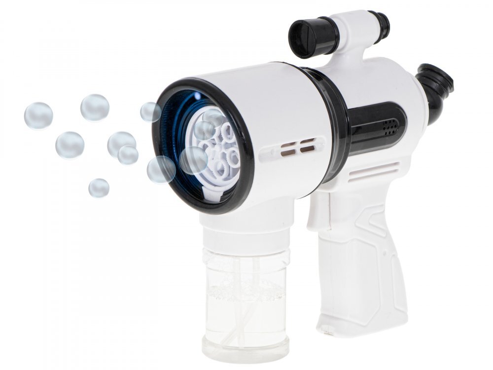 Ikonka Pistol telescopic pentru baloane de sapun cu 2 rezerve de lichid White
