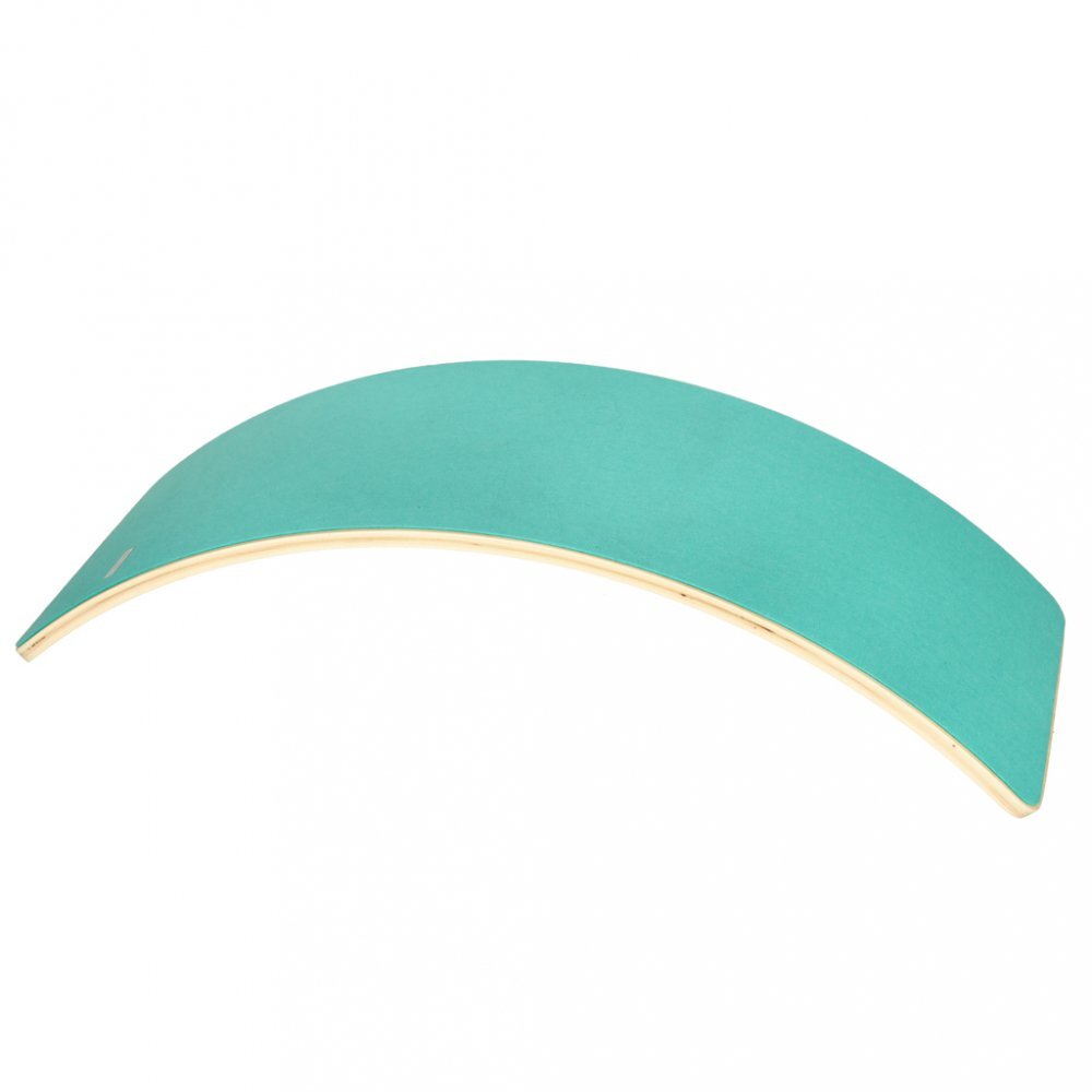 Ikonka Placa de echilibru din lemn pentru copii bej cu pasla turquoise dimensiune 82 x 30 x 2 cm