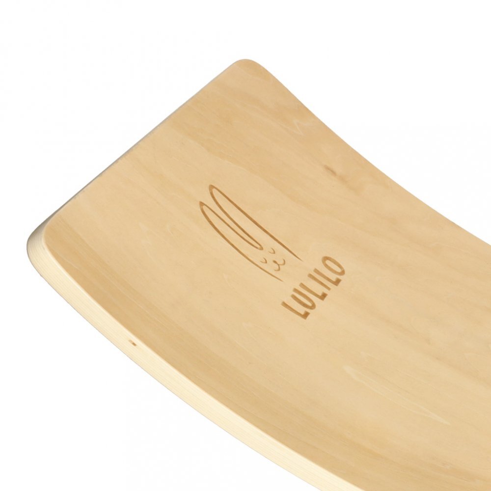 Ikonka Placa de echilibru pentru copii Lulilo bej realizata din lemn dimensiune 82 x 30 x 2 cm