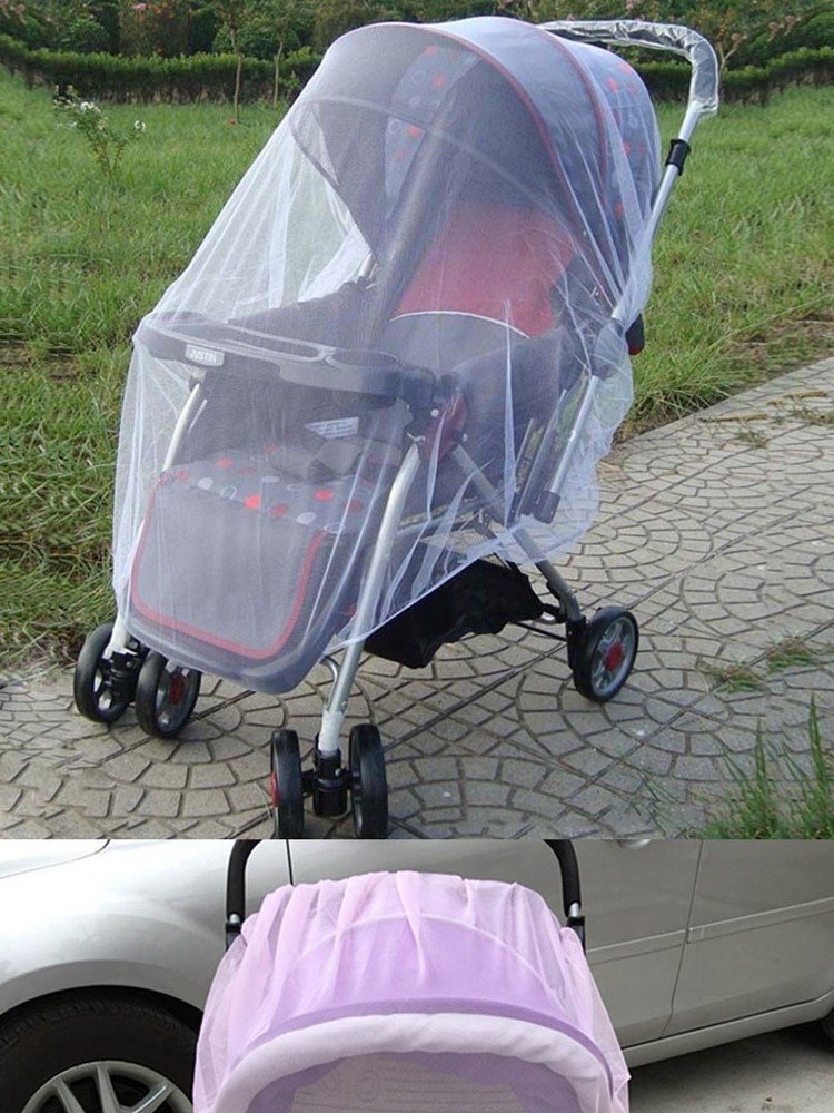 Ikonka Plasa anti-tantari pentru carucior copii elastica din poliester flexibil dimensiune universala 140 cm Alb